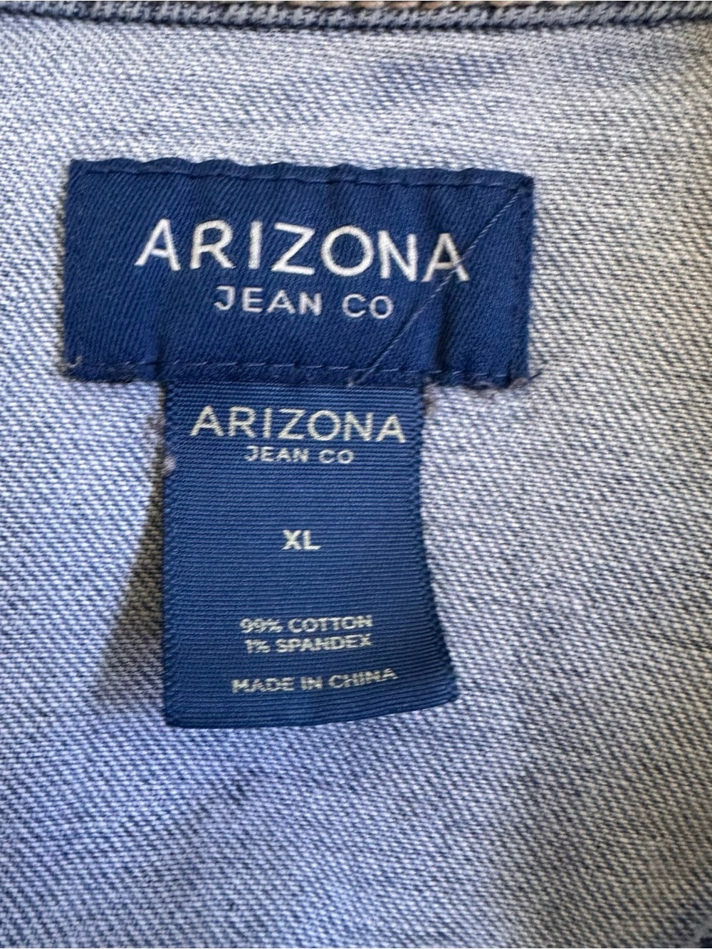 Arizona Jean Company Washed Denim Classic Jean Jacket Faded Blue Women’s XL - Picture 6 of 6